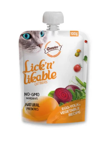 Gnawlers Lick n Likable - EGG YOLK AND VEGETABLE Cat Treat 100g