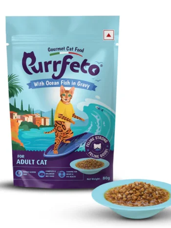 Purrfeto Adult Wet Cat Food with Ocean Fish in Gravy - 80g