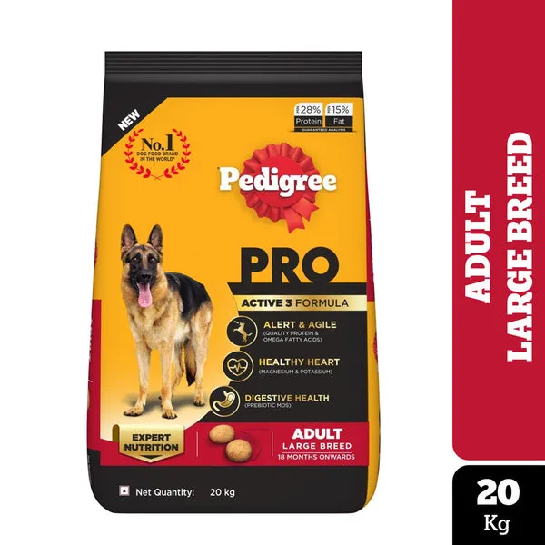 PRO 20KG Pedigree PRO Expert Nutrition Active Adult Dogs (18 Months Onwards) Dry Dog Food Food, 20kg - Image 1