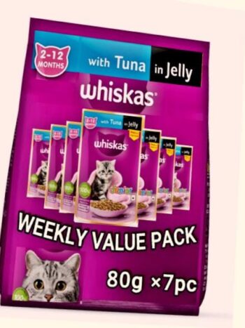 Whiskas Tuna in Jelly Kitten Wet Food (80g*7pc) Weekly Value Pack