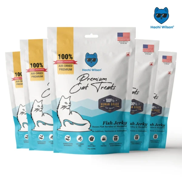 Hachi Wilson Cat Treats Fish Jerky | Ocean Fish Sardine and Mackerel | Human Grade Ingredients | 100% Grain Free| 75% Protein - Image 5
