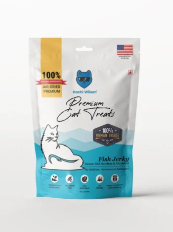 Hachi Wilson Cat Treats Fish Jerky | Ocean Fish Sardine and Mackerel | Human Grade Ingredients | 100% Grain Free| 75% Protein