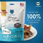 Hachi Wilson Cat Treats Fish Jerky | Ocean Fish Sardine and Mackerel | Human Grade Ingredients | 100% Grain Free| 75% Protein - Image 3