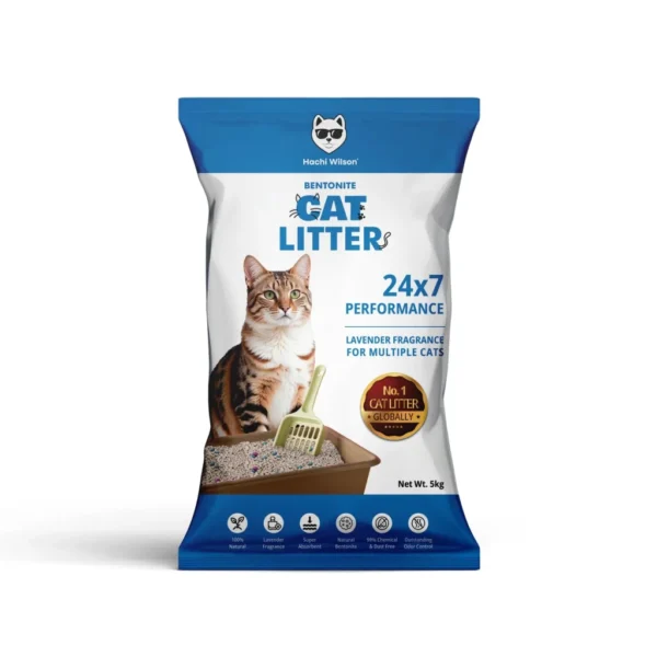 Hachi Wilson Cat Litter 5kg |Bentonite | Lavender Scented - Image 1