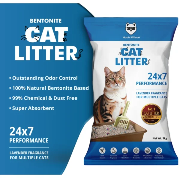 Hachi Wilson Cat Litter 5kg |Bentonite | Lavender Scented - Image 2