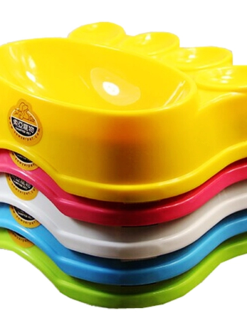 Plastic Bowl Paw Shaped -Cat kitten Food Water Bowl M Size