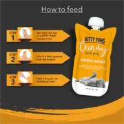 Kitty Yums Creamy Lickable Cat Treat, Salmon and Skipjack Flavour - Image 2