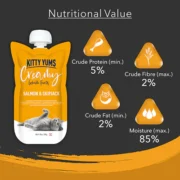 Kitty Yums Creamy Lickable Cat Treat, Salmon and Skipjack Flavour - Image 3