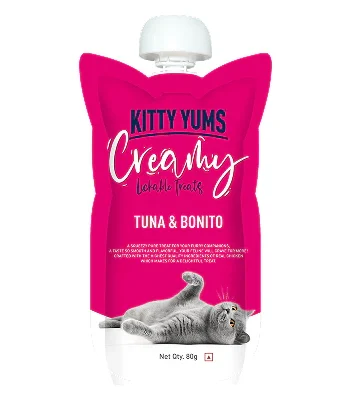 Kitty Yums Lickable Tuna & Bonito Creamy Cat Treat 80g